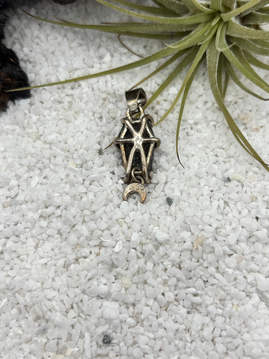 Black Aventurine Coffin Pendant detail