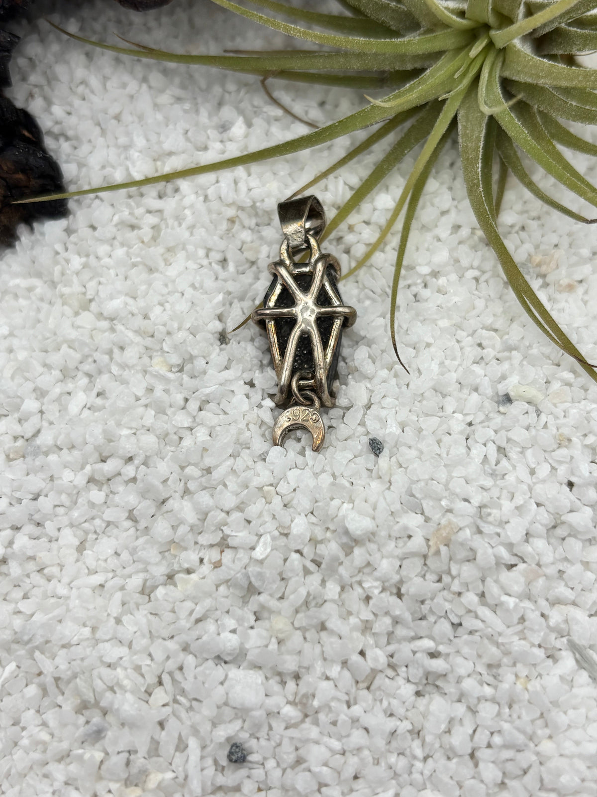Black Aventurine Coffin Pendant detail