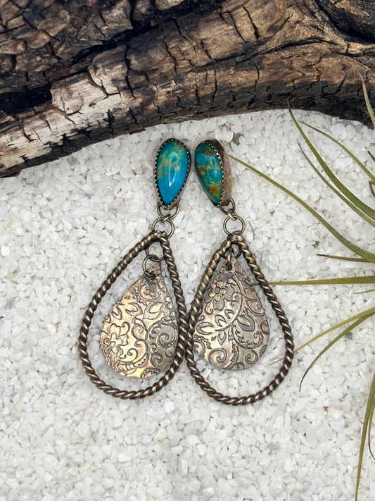 Turquoise Teardrop Dangle Earrings