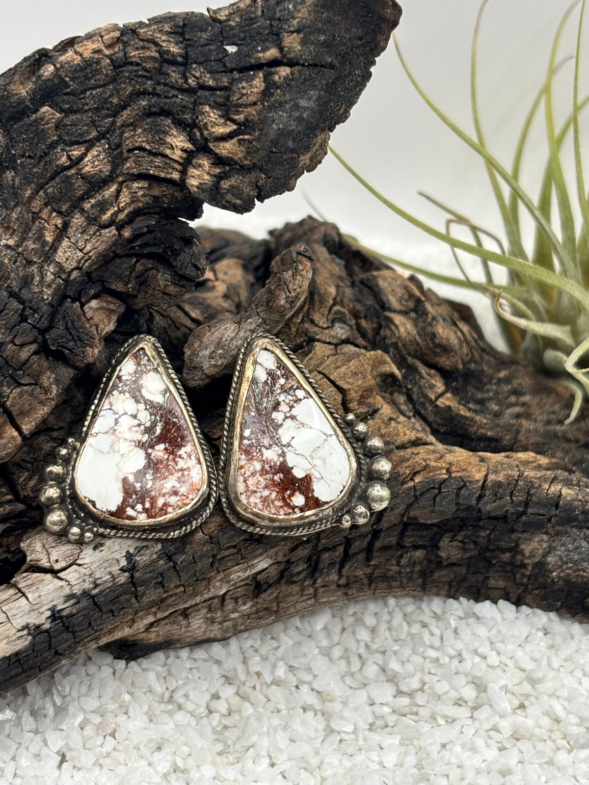 Wild Horse Magnesite Teardrop Studs detail