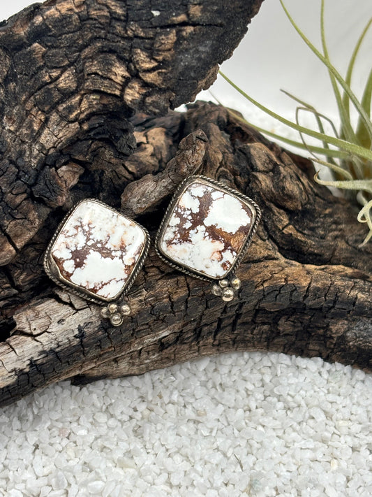 Wild Horse Magnesite Square Statement Studs