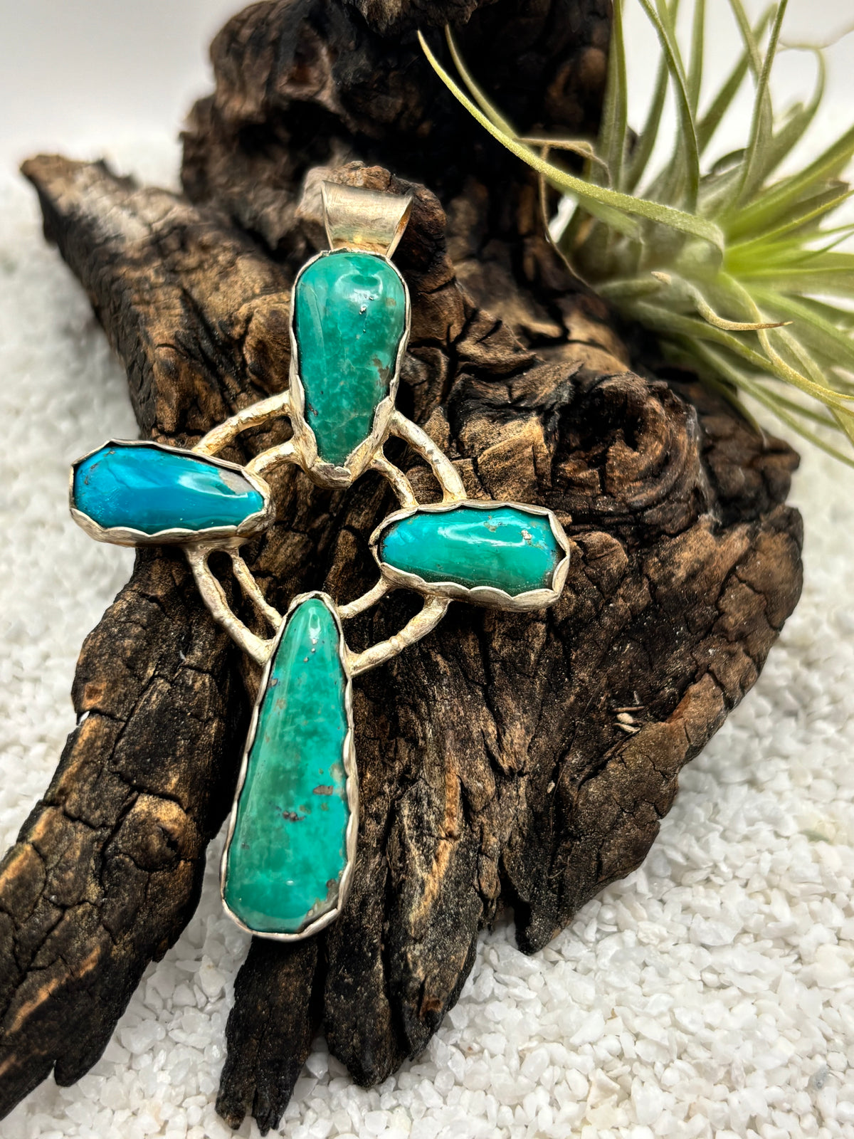 Turquoise Cross Statement Pendant