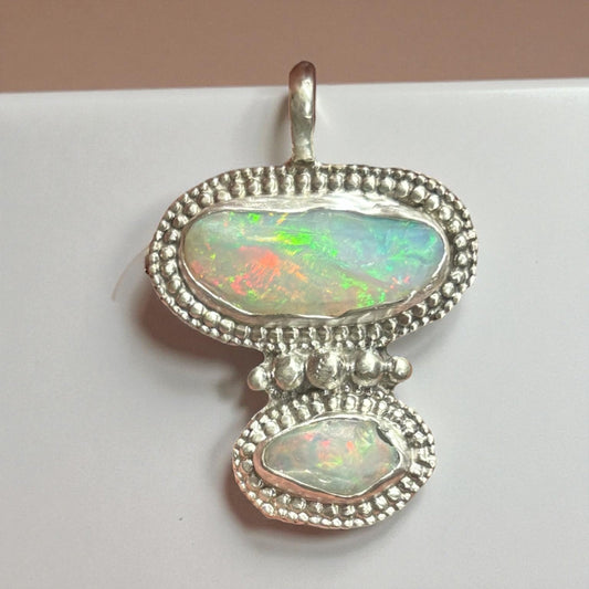 Raw Ethiopian Welo Opal Pendant – Unpolished Natural Gemstone Necklace