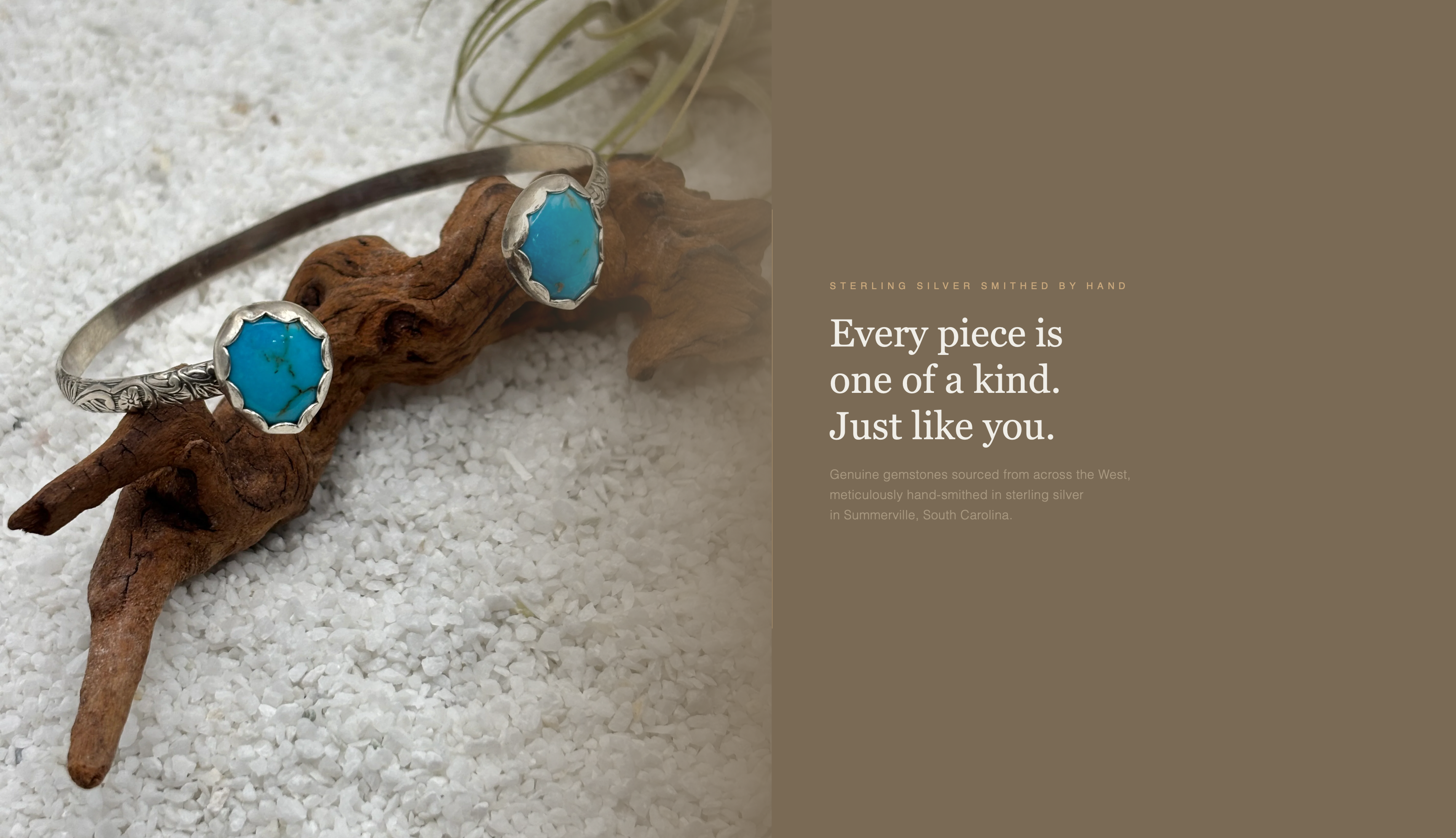 Handcrafted turquoise and sterling silver jewelry by Michelle Trout, Southern Shores Artistry"