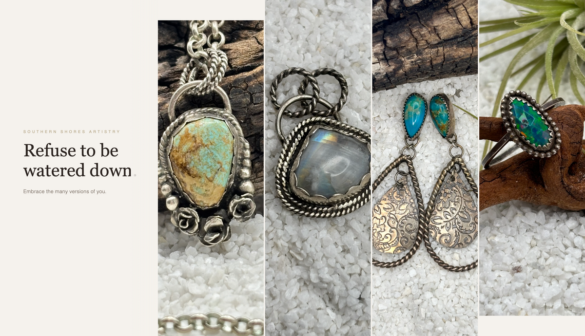 Handcrafted turquoise and sterling silver jewelry by Michelle Trout, Southern Shores Artistry