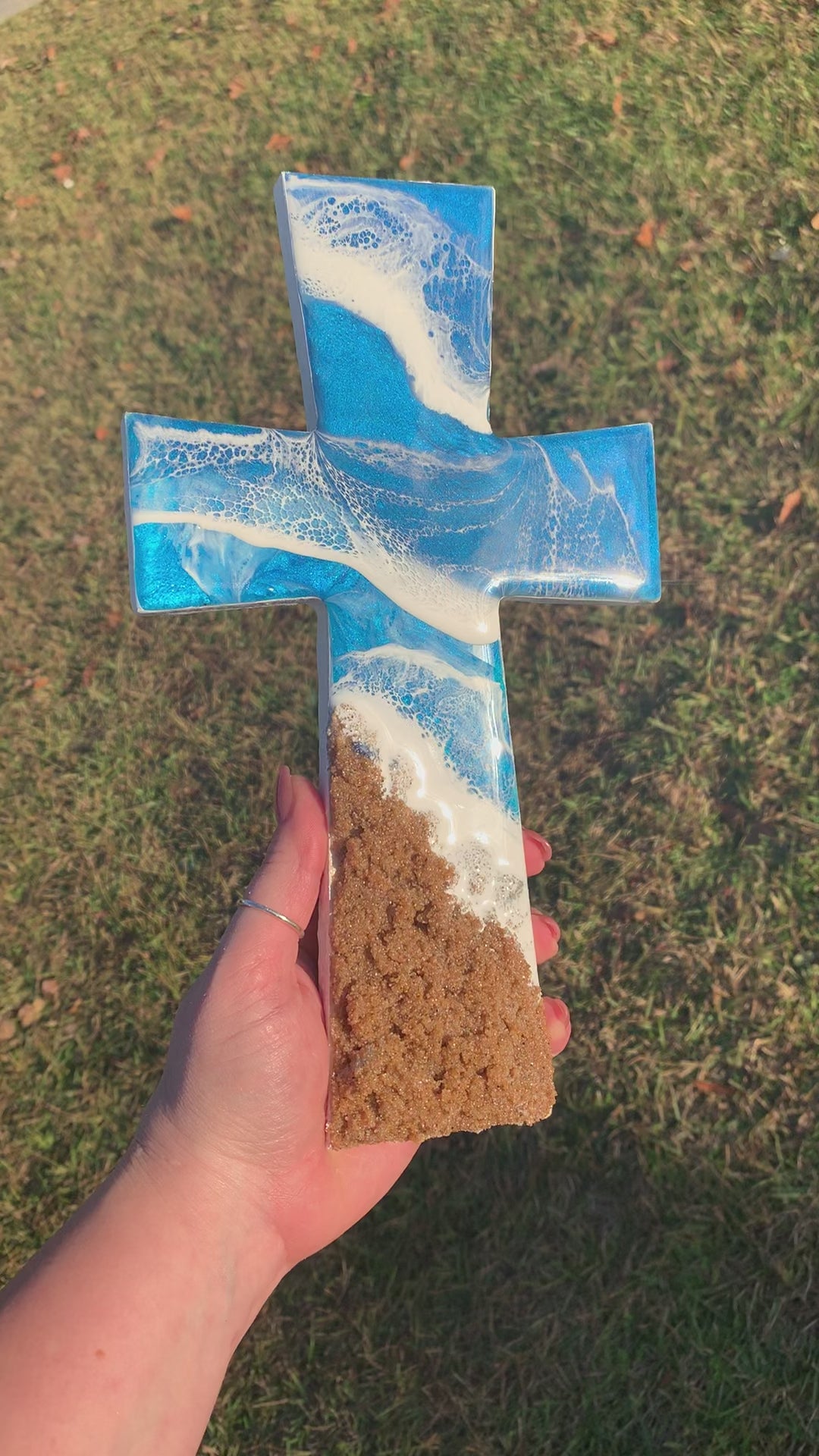Ocean Cross with Raised Sand