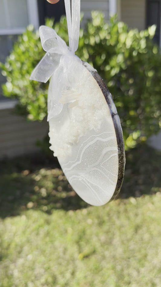 Silver Geode Wall Ornament