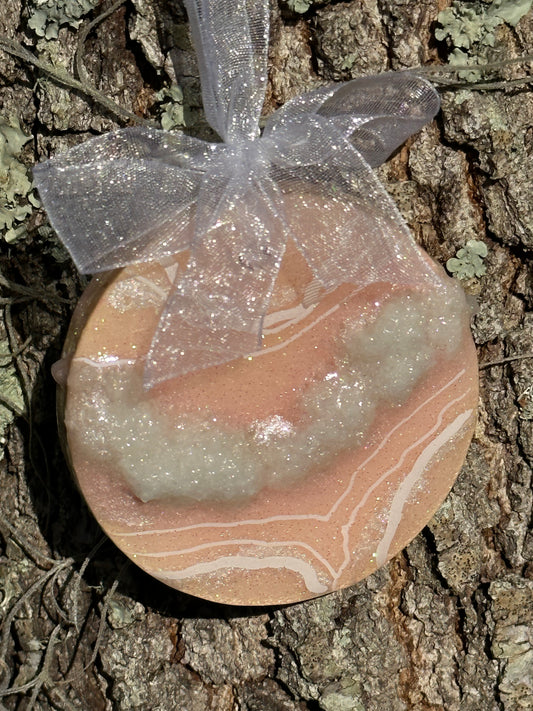 Pink Geode Round Ornament