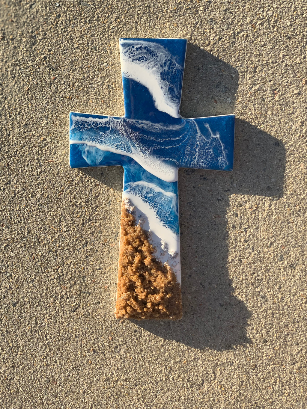 Ocean Cross with Raised Sand