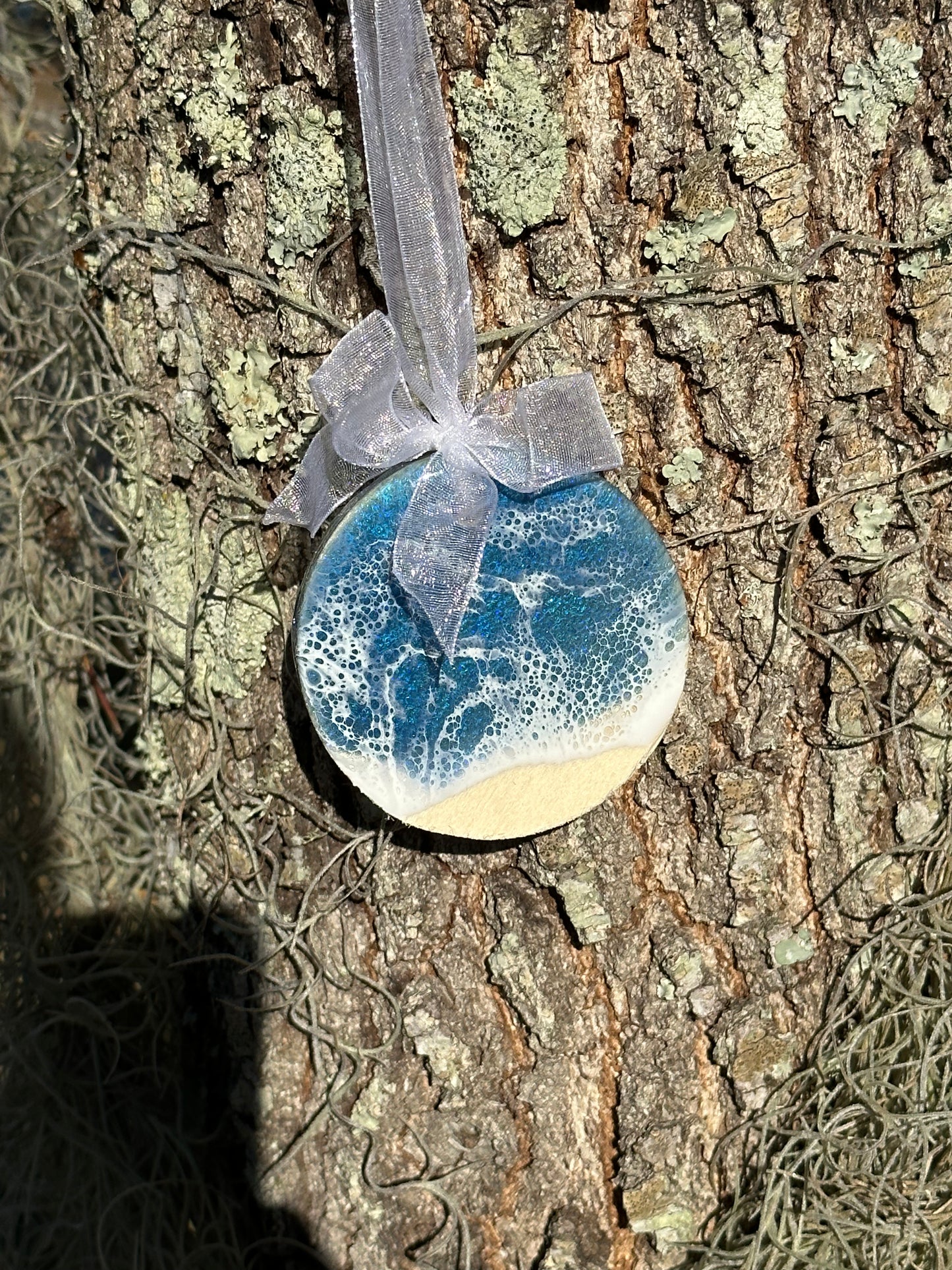 Dark Blue Ocean Round Ornament