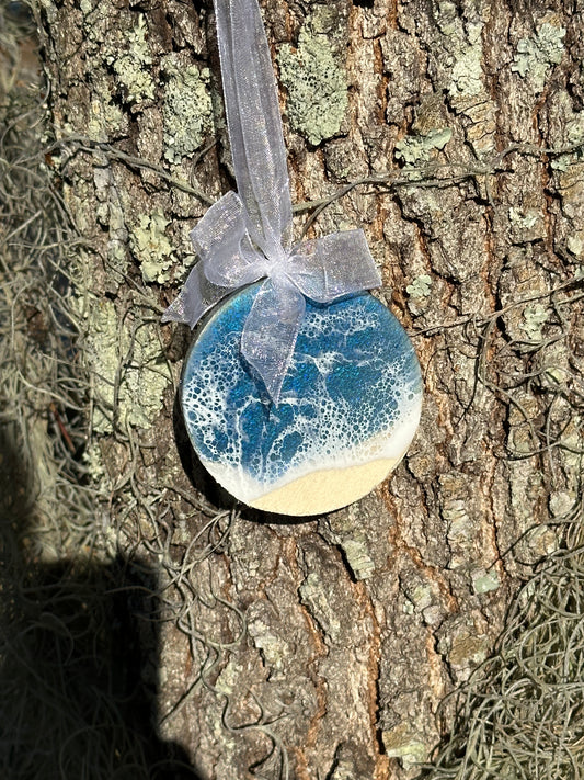 Dark Blue Ocean Round Ornament