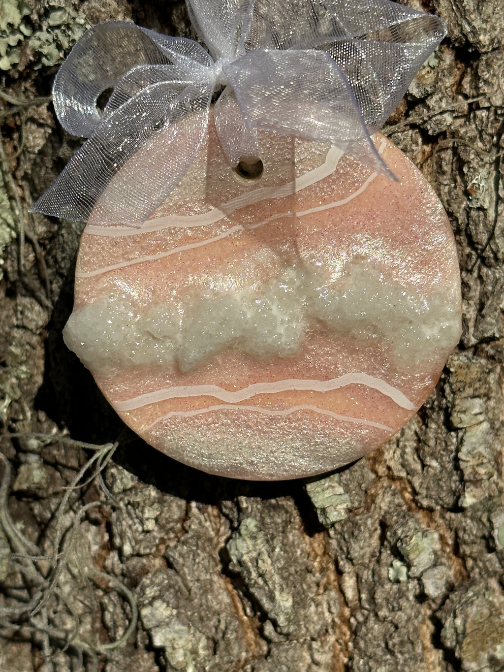 Pink Geode Circle Ornament
