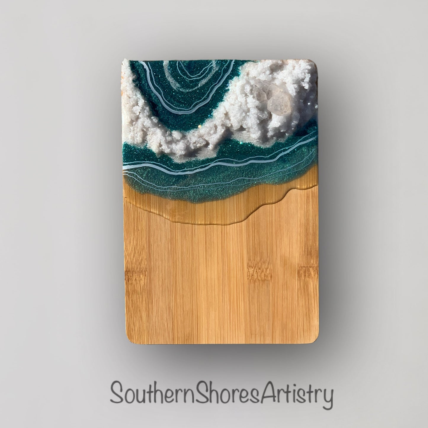 Teal Geode Mini Cutting Board