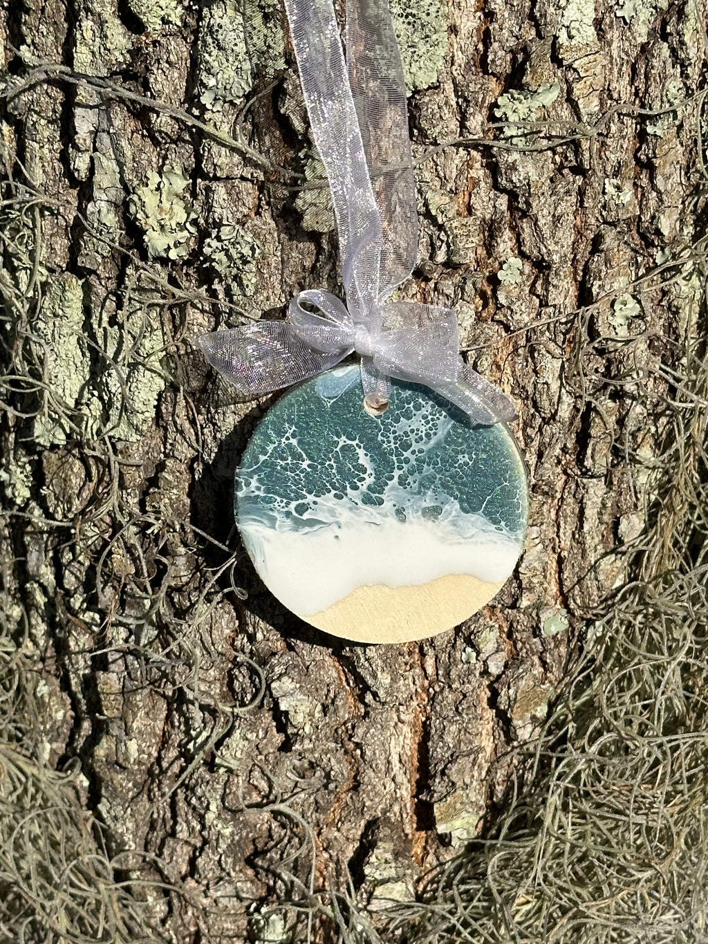 Aqua Round Ocean Ornament 2
