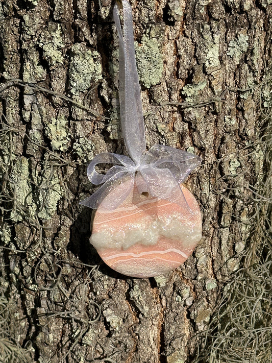 Pink Geode Circle Ornament