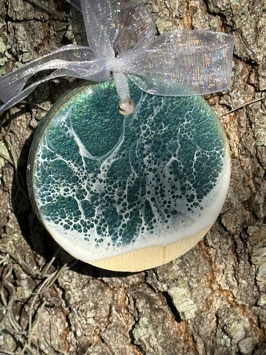 Aqua Ocean Round Ornament