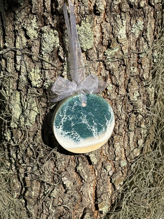 Aqua Circle Ornament