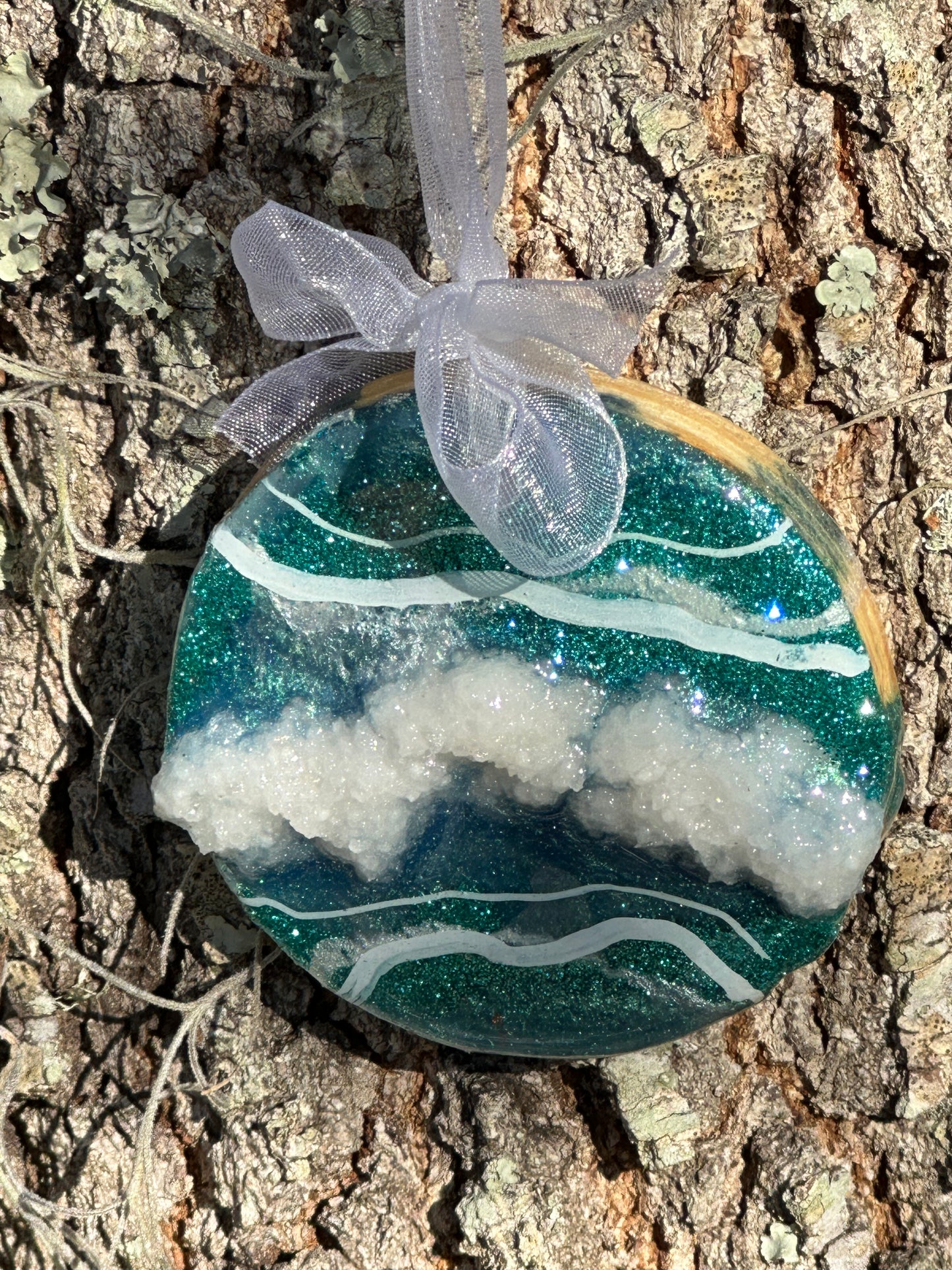 Turquoise Geode Ornament