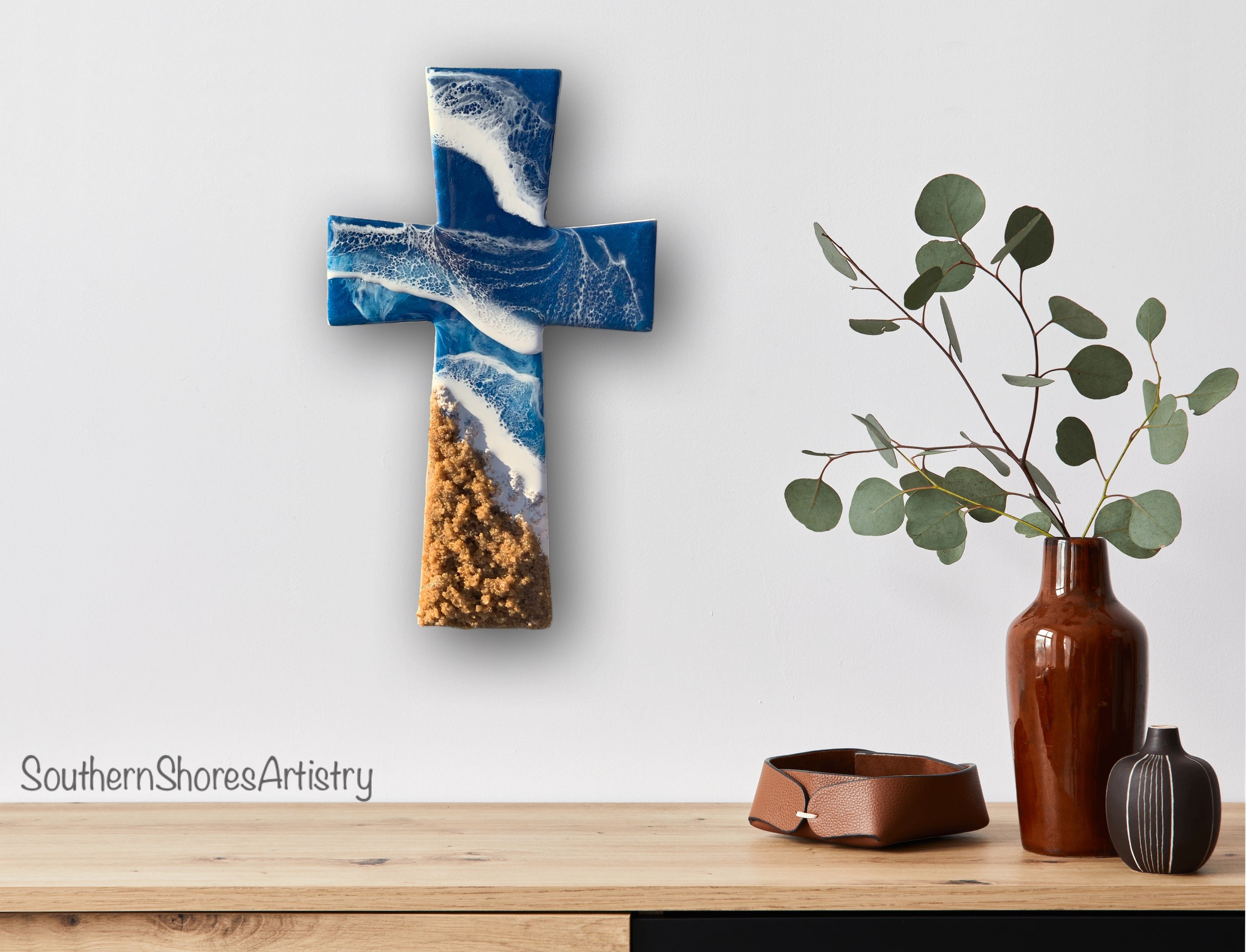 Ocean Cross with Raised Sand – Southern Shores Artistry